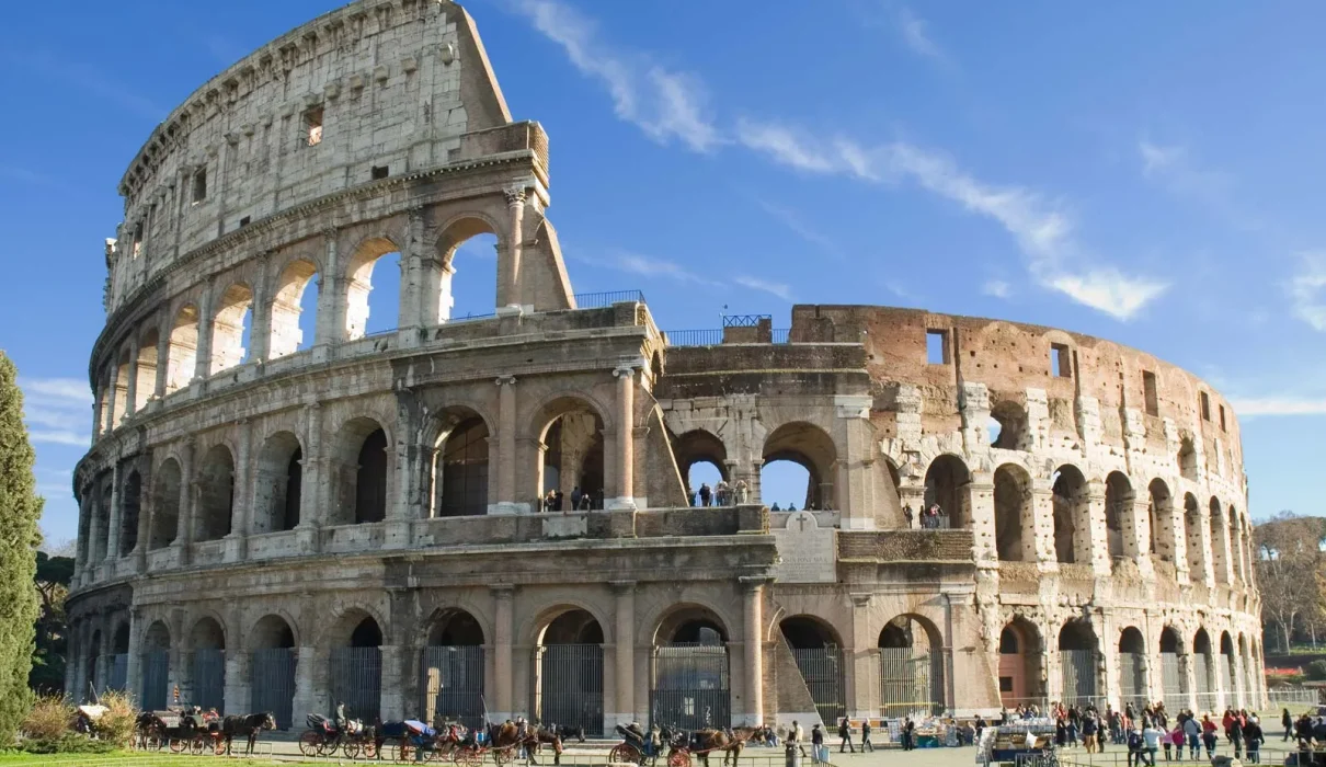 The Colosseum And The Arch Of Constantine Italy